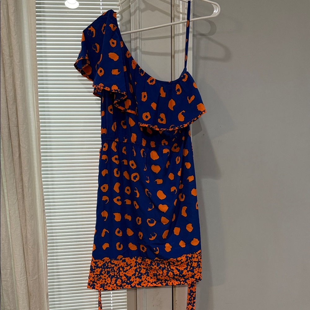 Joy Joy Vibrant Blue and Orange Dress
